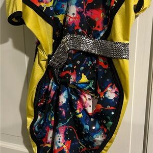 Vibrant Yellow and Multicolor Women's Dress